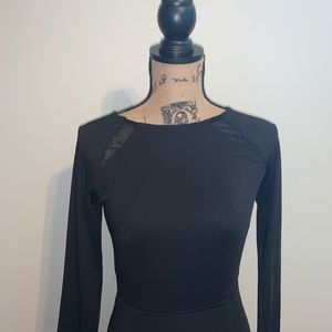 Black dress with mesh slits